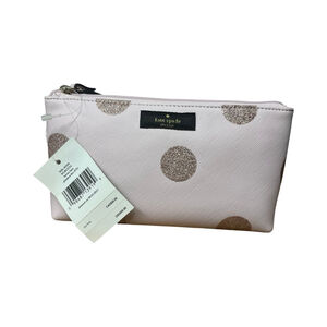 Kate Spade Haven Lane Little Shiloh Plum Dawn Glitter Dot Cosmetic Pouch NWT